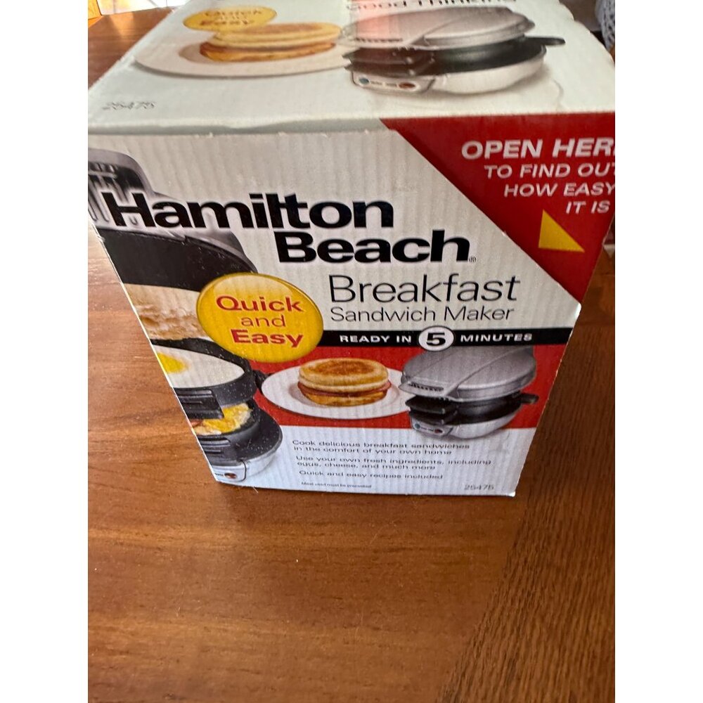 Hamilton Beach Breakfast Sandwich Maker NEW 25475